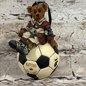 Vintage- Boyd’s Bears 1998 Bear on soccer ball Christmas ornament